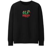 Purple Print House Elf Squad Christmas Sweatshirt For Women Funny Festive Santas Helpers Xmas Jumper, L, Black