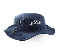 Purple Print House Embroidered Bicycle Heartbeat Bucket Hat Cyclist Summer Bike Ride Fashion Unisex Retro Gifts, One Size, Navy