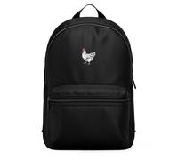Purple Print House Embroidered Chicken Mini Backpack For Kids Farmyard Embroidery Back To School Boy Girls Bag, One Size, Black