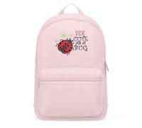Purple Print House Embroidered Cute as a Bug Personalised Mini Backpack Kids Ladybug Back to Nursery School Essential Bag Boys Girls, One Size, Light Pink
