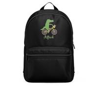 Purple Print House Embroidered Cycling Crocodile Custom Mini Backpack For Kids Animal Back to Nursery School Essential Bag Boys Girls, One Size, Black