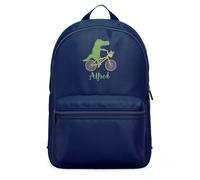 Purple Print House Embroidered Cycling Crocodile Custom Mini Backpack For Kids Animal Back to Nursery School Essential Bag Boys Girls, One Size, Navy