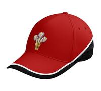 Purple Print House Embroidered Cymru Feathers Cap Retro Welsh Rugby Supporters Wales Hat, One Size, Red