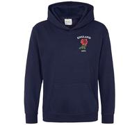 Purple Print House Embroidered England 1871 Kids Hoodie Boys Girls Six Rugby English Supporters Rose Nations Hoody, 1-2 Years, Navy