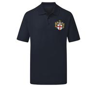 Purple Print House Embroidered England Cross Adults Polo Shirt English Knight Mens Polo Top for St George's Day, XL, Navy