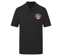 Purple Print House Embroidered England Cross Adults Polo Shirt English Knight Mens Polo Top for St George's Day, XXL, Black