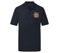 Purple Print House Embroidered English Knight Polo Shirt England Cross Polo Top for St George's Day, L, Navy