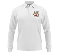 Purple Print House Embroidered English Knight Rugby Shirt Mens England Cross Embroidery Jersey for St George's Day, XXL, White