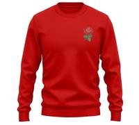 Purple Print House Embroidered English Rose Sweatshirt For Men England Emblem St Georges Rugby Country Him Jumper, XL, Red
