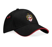 Purple Print House Embroidered English Shield Cap England Cross & Knight Unisex Baseball Hat for Men Women, One Size, Black/Red