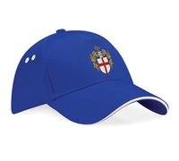 Purple Print House Embroidered English Shield Cap England Cross & Knight Unisex Baseball Hat for Men Women, One Size, Royal/White