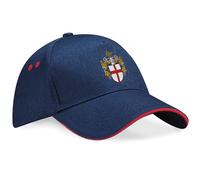 Purple Print House Embroidered English Shield Cap England Cross & Knight Unisex Baseball Hat for Men Women, One Size, Navy/Red