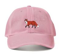 Purple Print House Embroidered Fox Vintage Dad Cap Hat Embroidery Baseball Cap Men Women Unisex Gifts, One Size, Pink
