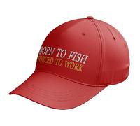 Purple Print House Embroidered Funny Fishing Baseball Cap for Men Women Born to Fish Forced to Work Hat Gifts