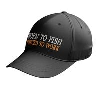 Purple Print House Embroidered Funny Fishing Baseball Cap for Men Women Born to Fish Forced to Work Hat Gifts