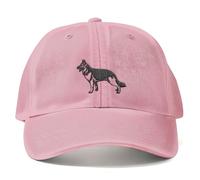 Purple Print House Embroidered German Shepherd Vintage Cap Women Men Alsatian Dog Walks Gift Unisex Hat Puppy Pet Owner, One Size, Light Pink