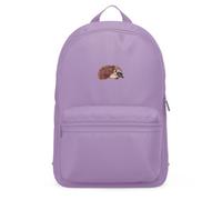 Purple Print House Embroidered Hedgehog Mini Backpack For Kids Embroidery Wildlife Animals Back To School Boy Girls Bag, One Size, Lavender