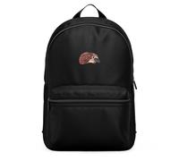 Purple Print House Embroidered Hedgehog Mini Backpack For Kids Embroidery Wildlife Animals Back To School Boy Girls Bag, One Size, Black
