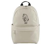 Purple Print House Embroidered Horses Head Personalised Backpack For Girls With Custom Name For Horse Riding School Nursery Bag, One Size, Natural Stone