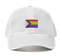 Purple Print House Embroidered Inclusive Pride Vintage Cap Unisex LGBTQ Hat Gay Queer Bisexual Transgender Lesbian Festival Gift, One Size, White