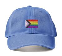 Purple Print House Embroidered Inclusive Pride Vintage Cap Unisex LGBTQ Hat Gay Queer Bisexual Transgender Lesbian Festival Gift, One Size, Cornflower