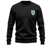 Purple Print House Embroidered Ireland Shield Sweatshirt For Men Irish Shamrock Emblem Rugby Country Him Her Unisex Jumper, XXL, Black
