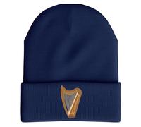 Purple Print House Embroidered Irish Celtic Harp Beanie Hat - Ireland Pride Heritage Hat for Men and Women - St. Patrick's Day Unisex Winter Accessory, One Size, Navy