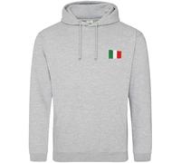 Purple Print House Embroidered Italy Badge Hoodie For Men Italia Emblem Rugby Italian Country Dad Grandad Hooded Top, S, Ash Grey