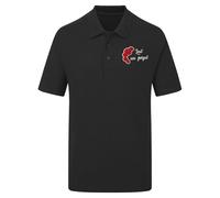 Purple Print House Embroidered Lest We Forget Polo Shirt Mens Red Poppies Polo Top for Remembrance Events VE Day, S, Black