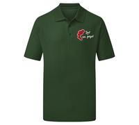 Purple Print House Embroidered Lest We Forget Polo Shirt Mens Red Poppies Polo Top for Remembrance Events VE Day, L, Bottle