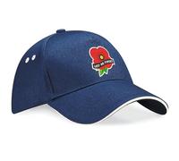 Purple Print House Embroidered Lest We Forget Poppy Cap Remembrance VE Day Unisex Baseball Hat WW2 Memorabilia Keepsake, One Size, Navy/White