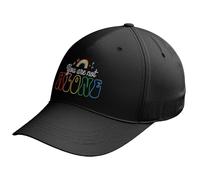 Purple Print House Embroidered LGBTQ Pride Baseball Cap You are Not Alone Unisex Hat with Rainbow Text Lesbian Gay Bi Transgender Gift, One Size, Black