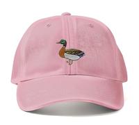 Purple Print House Embroidered Mallard Duck Vintage Dad Cap Hat Embroidery Ducks Baseball Cap Men Women Unisex Gifts, One Size, Light Pink