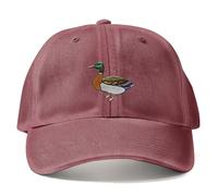 Purple Print House Embroidered Mallard Duck Vintage Dad Cap Hat Embroidery Ducks Baseball Cap Men Women Unisex Gifts, One Size, Red