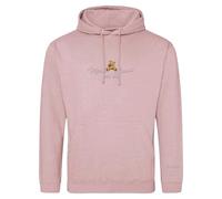 Purple Print House Embroidered Mama Bear Hoodie For Mum Personalised Gift Custom Date Add Child Name Sleeve Mothers Day, XL, Dusty Pink