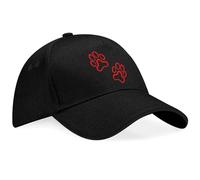 Purple Print House Embroidered Paw Prints Baseball Cap for Men Women Dog Pet Owner Winter Summer Headwear Gift, One Size, Black