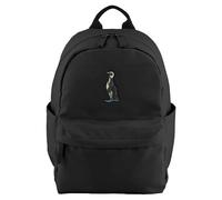 Purple Print House Embroidered Penguin Mini Backpack for Kids Back to School Nursery Wildlife Animal Infant Toddler Boys Girls Bag, One Size, Black