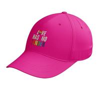 Purple Print House Embroidered Pride Baseball Cap with Love Has No Gender Rainbow Lettering Unisex LGBTQ Hat Gay Lesbian Bisexual Gift, One Size, Fuchsia