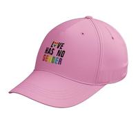 Purple Print House Embroidered Pride Baseball Cap with Love Has No Gender Rainbow Lettering Unisex LGBTQ Hat Gay Lesbian Bisexual Gift, One Size, Light Pink