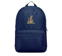 Purple Print House Embroidered Rabbit Mini Backpack For Kids Wildlife Animals Bunny Embroidery Back To School Nursery Boy Girls Bag, One Size, Navy