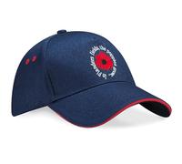 Purple Print House Embroidered Red Poppy Cap Unisex Baseball Hat for Remembrance VE Day Gift for Men & Women, One Size, Navy/Red