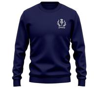 Purple Print House Embroidered Scotland Thistle Sweatshirt Men Scotland St Andrews Sweater Rugby Country Him Her Jumper, XL, Navy