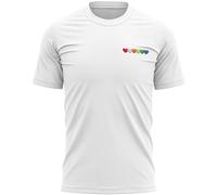 Purple Print House Embroidered T Shirt for Pride Rainbow Hearts Festival Top Gay Queer Bisexual Lesbian Transgender Unisex LGBTQ Gift, L, White