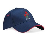Purple Print House Embroidered VE Day Red Poppies Cap Lest We Forget Unisex Baseball Hat WW2 Memorabilia Keepsake, One Size, Navy/Red
