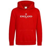 Purple Print House England 1870 Kids Hoodie European English Football Boy Girl Hooded Top, 7-8 Years, Red
