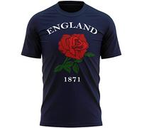 Purple Print House England 1871 Rugby T Shirt, England Birthday Gifts for English Rugby Fan, Red Rose Tournament Outfit Gift Idea, Nations Shirts for Men Women and Kids, XXL, Navy
