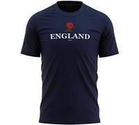 Purple Print House England T Shirt Mens Rugby English Rose Nations Supporter, 3XL, Navy