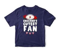Purple Print House England's Cutest Fan Baby T Shirt Boys Girls Rugby Supporters English Nation Red Roses Toddler Top Babies Gifts, 3-6 Months, Navy