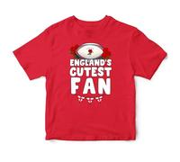 Purple Print House England's Cutest Fan Baby T Shirt Boys Girls Rugby Supporters English Nation Red Roses Toddler Top Babies Gifts, 3-6 Months, Red