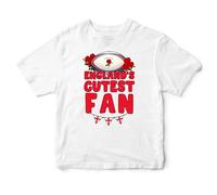 Purple Print House England's Cutest Fan Baby T Shirt Boys Girls Rugby Supporters English Nation Red Roses Toddler Top Babies Gifts, 2-3 Years, White